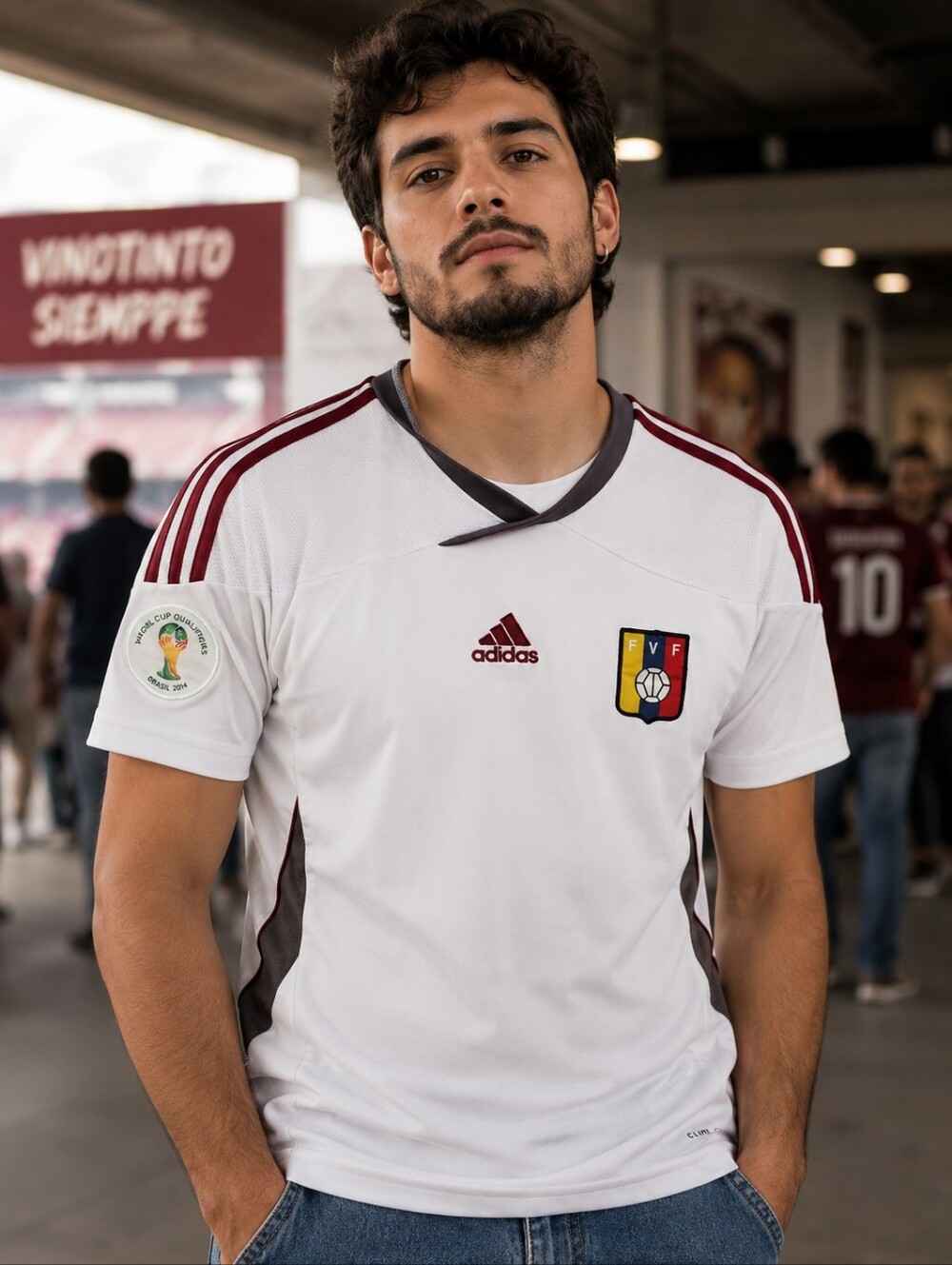 Adidas Venezuela FVF 2011 Away Soccer Jersey S White 2014 World Cup Qualifiers